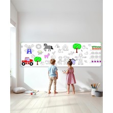 Sevimle Store Hayatı Temalı Dev Boyama Kağıdı 2,5 Metre Rulo Boyama Kağıdı Çocuk Anaokulu ve Kreşler Için Aktivite Çocuk Eğitici Boyama