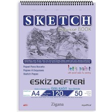 Sevimle Store A4 Spiralli Eskiz Defteri – 50 Yaprak, 120 gr Çizim Bloknotu, Sanat Defteri