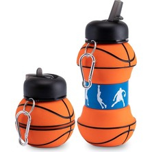 Sevimle Store Home Çocuklar Için Katlanabilir Içecek Şişesi, Bulaşık Makinesinde Yıkanabilir Spor Şişesi, Okul ve Spor Için, Katlanabilir Matara, Sızdırmaz Matara (Basketbol)