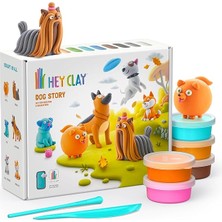 Sevimle Store Clay Köpek Hikayesi Seti - Çocuklar Için Şekil Verme ve Model Kili - 15 Kutu ve Şekillendirme Aletleri, Hava ile Kuruyan Kil Seti