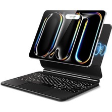 Sevimle Store Pro 13 Inç M4 2024 Uyumlu Magic Klavyeli Aydınlatmalı Manyetik Kılıfı