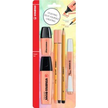 Sevimle Store - Kalem Seti - Tek Pastel Renk - 6'lı Set - Turuncu