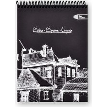 Sevimle Store Siyah Esguisse Çizim Defteri, Siyah Kağıt, Siyah Sert Kapaklı Üstten Spiralli, Eskiz, A4, 50 Yaprak