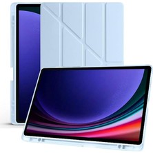 Sevimle Store Galaxy Tab S6 Lite 2024 P610 P617 P620 10.4 Kalem Bölmeli, Smart Cover, Stand Özellikli, Pu Deri Koruyucu Kılıf (S Pen Uyumlu) (Açık Mavi)