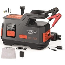 Sevimle Store JS006 29200MAH 4500A Akü Takviye Cihazı + Lastik Şişirme Kompresörü Taşınabilir Jump Starter (Kompresör+Powerbank+Led Lamba+Lcd Ekran)