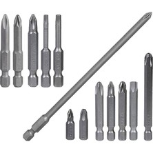 Sevimle Store 13 Parça Set Izeltaş-Klytek Matkap Bits Uç Vidalama Ucu Düz Yıldız Torx Uç