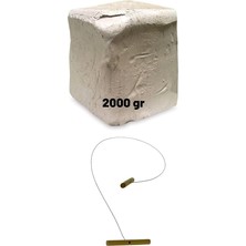 Sevimle Store Doğal Seramik Hamuru Seramik Hamuru 2000 Gr- Doğal Kil Çamuru Seramik Çamuru Doğal Oyun Çamuru, Kesme Teli Ipi