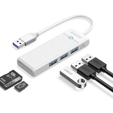 Sevimle Store USB 3.0 To 3.0 Tf Sd Kart Okuyucu 3 Portlu USB 3.0 Çoklayıcı Adaptör Beyaz