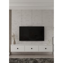 Demonte Decor 1358TV180-1CDD Duvara Montaj Tv Sehpası Beyaz-Siyah