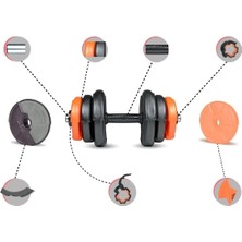 Sevimle Store 36 kg Dambıl Seti Turuncu Siyah (2x 18KG)