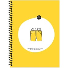 Sevimle Store Color Hisli Şeyler 18,5X25 Spiralli Çizgili Defter Life Is Şort