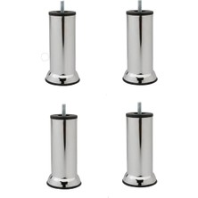 Sevimle Store Kanepe Baza Koltuk Çekyat Yükseltme Ayağı Kalın Diş M10 Krom Metal 15 cm 4 Adet