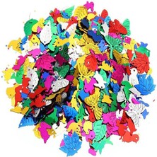 Sevimle Store Elişi Pulu Karışık Şekilli 200 Lü 1 Paket Renkli Şekilli Pul Yanardöner Payet Pırıltılı Süs Okul Öncesi Kreş Ana Sınıfı