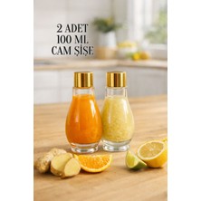 Rotanev 2 Adet 100 ml Cam Sızdırmaz Aynalı Gold Metal Kapaklı Hediyelik Koku Süs Parfüm Çok Amaçlı Şişe