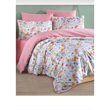 H&F Trendline Çiçek Desen Çift Kişilik Çift Taraflı Nevresim Takımı Çarşafı Lastikli