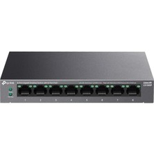 Sevimle Store LS108GP | 8-Port Gigabit Poe+ Switch | 62W Poe Bütçesi, 250M Iletim, Tak ve Çalıştır | Fansız, Sessiz Metal Kasa | Ip Kamera & Ap Uyumlu Ağ Anahtarı