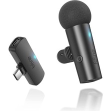 Sevimle Store IPHONE15 (Usb C)/android Telefon/tablet Için Kablosuz Yaka Yaka Mikrofon, Akülü Kondenser Klipsli Mikrofon, Mini Mikrofon, Video, Röportaj, Vlog, Youtube, Kayıt-M6 Için Tip C Alıcısı