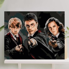 Sevimle Store Hobi Sanat Sayılarla Boyama Tuval Seti Fırça Boya Dahil (Çıtalı) 40X50 cm - Harry Potter