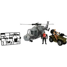 Sevimle Store 7076 Sun-Jdn-Hro-Asker Set 1ARAÇ 1helikopter 2figür 12 Parça Sesli Işıklı -