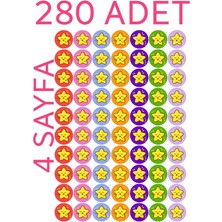 Sevimle Store Major Selection 280 Li Yıldız Sticker Çıkartma, Okul, Tebrik, Kutlama Stickerı, Motivasyon Setleri