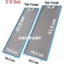 ARC-PART Siemens LI63TCA11T Aspiratör Alüminyum Filtre Seti 18,6X51,5 cm / 16,6X51,5 cm  2'li Set