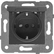 Sevimle Store Novella Füme Kapakli Toprakli Priz Mekanizma+Düğme Kapak Çabuk Bağlanti Çarpma Karşıtı Çocuk Korumalı