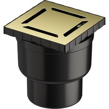 Sevimle Store V-Flow Kare 5607325 Yalıtımlı Duş Kanalı Alttan Çıkışlı Dk 800 Kapak Parlak Altın