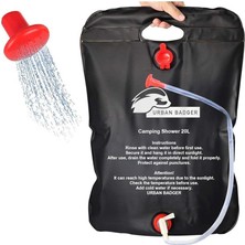 Sevimle Store Badger Katlanabilir Kamp Duşu 20L Başlık ve Hortum ile Beraber, Dayanıklı Kamp Ekipmanları, Kamp Aksesuarları, Açık Hava Sporları