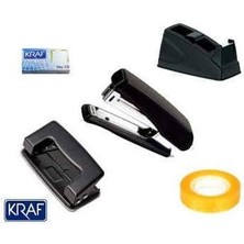 Sevimle Store 5 Parça Ofis Kırtasiye Seti - Zımba, Zımba Teli, Delgeç, Bant Makinesi, Bant