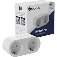 Sevimle Store Akım Korumalı Ikili Wi-Fi Akıllı Priz, 16 Amper, Enerji Izleme, Çocuk Kilidi, Uygulama ile Uzaktan Kontrol