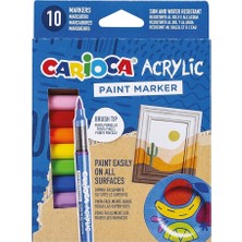 Sevimle Store Akrilik Paint Marker Su Bazlı Fırça Uçlu 10'lu