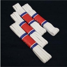 Sevimle Store 4 Adet 0.80 cm Beyaz Bel Paça Don Lastiği Geniş Yassı Lastik 40 Metre