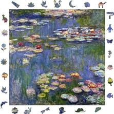 Sevimle Store - Ahşap Puzzle Yetişkinler Için - Claude Monet Nilüferler Benzersiz Parçalı Puzzle - 353 Parça Ahşap Yapboz - Yapıştırıcı Folyo Dahil - Dekoratif Ahşap Puzzle - 29X29 cm - S1-28