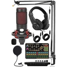 Sevimle Store Cxn-30 Paket-11 VS11 Ses Kartlı Condenser Mikrofon Stand Kulaklık Seti