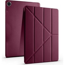 Sevimle Store Galaxy Tab S6 Lite 2024 P620 10.4 Inç Ile Uyumlu Katlanabilir Kalemlikli Standlı Akıllı Kılıf Mürdüm