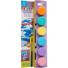 Sevimle Store Pastel Tempera Suluboya Süper Yıkanabilir Fırçalı 6 * 25 ml 6 Renk Karışık