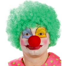Tncline Yeşil Renk Kıvırcık Afro Palyaço Seti (Tunçline)
