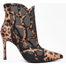 Kuum London Leopar Desen Yüksek Topuklu Tarz Kadın Botu