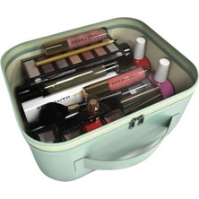 Sevimle Store Şeffaf Makyaj Çantası - Makyaj Malzemesi Düzenleyici, Sütyen ve Iç Çamaşır Organizeri, Kozmetik Malzemesi Saklama Çantası (Yeşil)