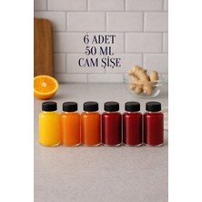 Rotanev 6 Adet 50 ml Şeffaf Küçük Şişe 50 cc Siyah Sızdırmaz Kapaklı Cam Şişe Hediyelik