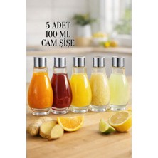 Rotanev 5 Adet 100 ml Cam Sızdırmaz Aynalı Gümüş Metal Kapaklı Hediyelik Koku Süs Parfüm Çok Amaçlı Şişe