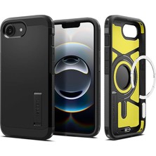 Sevimle Store iPhone 16E ile Uyumlu Ekstra Dayanıklı Magsafe Kılıf Tough Armor Ai Hava Kanalı Teknolojisi Askeri Sınıf Koruma Magfit Kickstand'lı Black Çift Katman Kapak - ACS09137