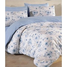 H&F Trendline Çiçek Desen Çift Taraflı Çift Kişilik Nevresim Takımı Çarşafı Lastikli