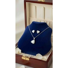 Generic 925 Ayar Gümüş Kadın Ikili Set -  Küpe ve Kolye Seti Otantik Tasarım