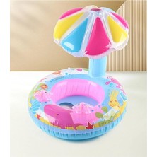 Sevimle Store Gölgelikli Bebek Simidi Bebek Yüzme Simidi Mantar Başlıklı Deniz Simidi Tek Ebat Mavi