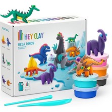 Sevimle Store Clay Mega Dinozorlar Seti - Çocuklar Için Hava ile Kuruyan ve Şekil Alan Kil Seti - 15 Kutu ve Şekillendirme Aletleri - 5-7 Yaş Için Dinozor Oyuncakları
