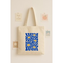 Maki Craft Renkli Papatya Baskılı Bez Çanta Tote Bag