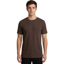 Trender Waffle O Yaka Erkek T-Shirt 2709 Kahve