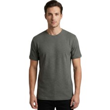Trender Likralı Petek Süprem Erkek T-Shirt 2639 Açık Haki