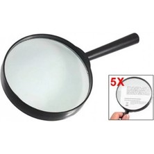 -Plastik Siyah Yuvarlak Kolu 100MM Dia Büyüteç 5x Büyüteç Kozmix